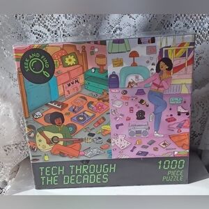 NEW SEALED SEEK AND FIND 1000-PIECE JIGSAW PUZZLE "TECH THROUGH THE DECADES"